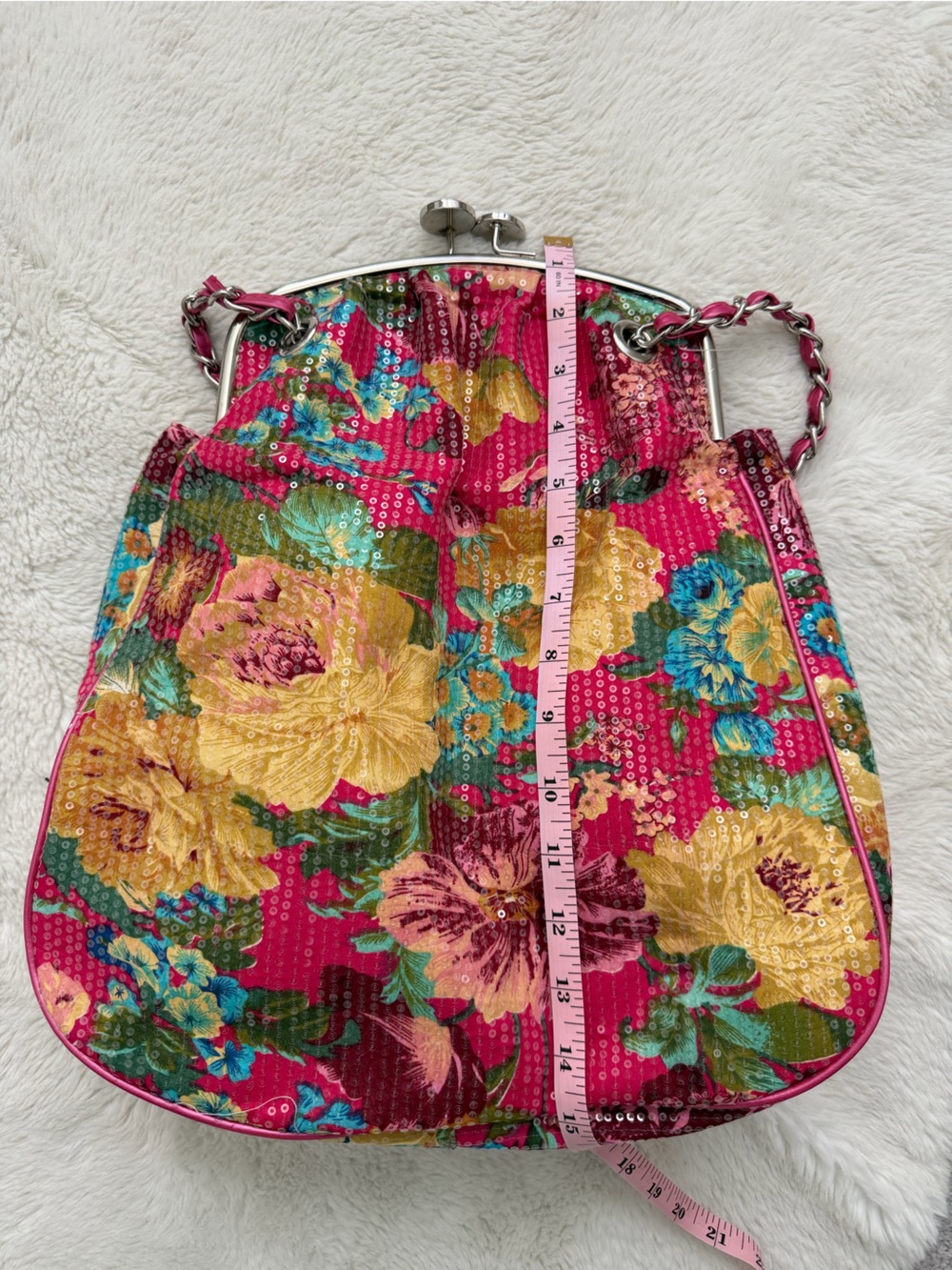 Oversized coin purse pouch sequins vintage style purse - Picture 10 of 12